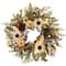 28" White Sunflowers & Pumpkins Fall Harvest Wreath